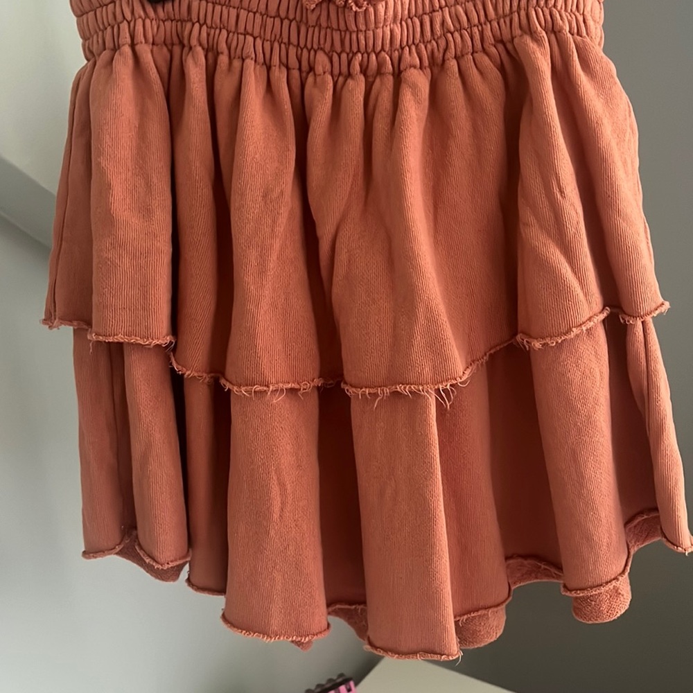 Aerie Ruffle Weekend Mini Skirt